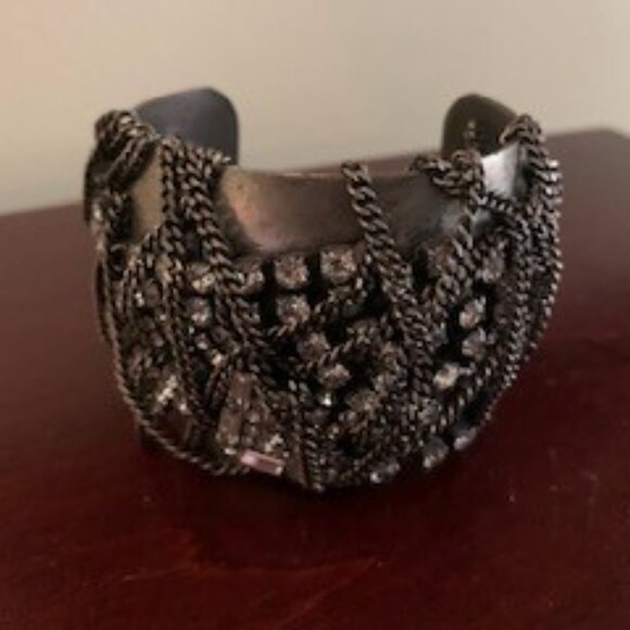 Lanvin Dannijo Sparo II Crystal & Chain Cuff - Picture 2 of 4